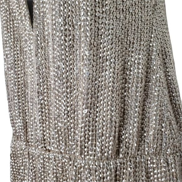 TESSORA Nude Sequin Keyhole Maxi Dress - Picture 6 of 16